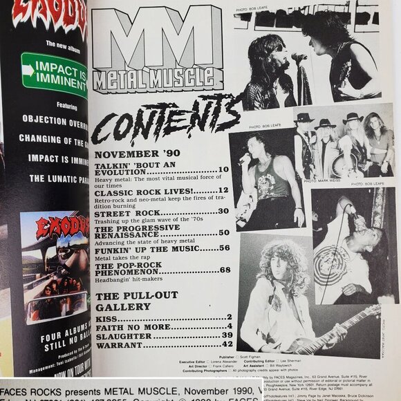 Faces Rock Metal Muscle Magazine Posters Danzig KISS Metallica Nov. 1990 Unread - Picture 4 of 10